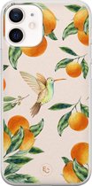 iPhone 12 mini hoesje - Tropical fruit - Soft Case Telefoonhoesje - Natuur - Oranje