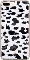 iPhone 8 Plus/7 Plus hoesje - Koeienprint - Soft Case Telefoonhoesje - Print - Zwart