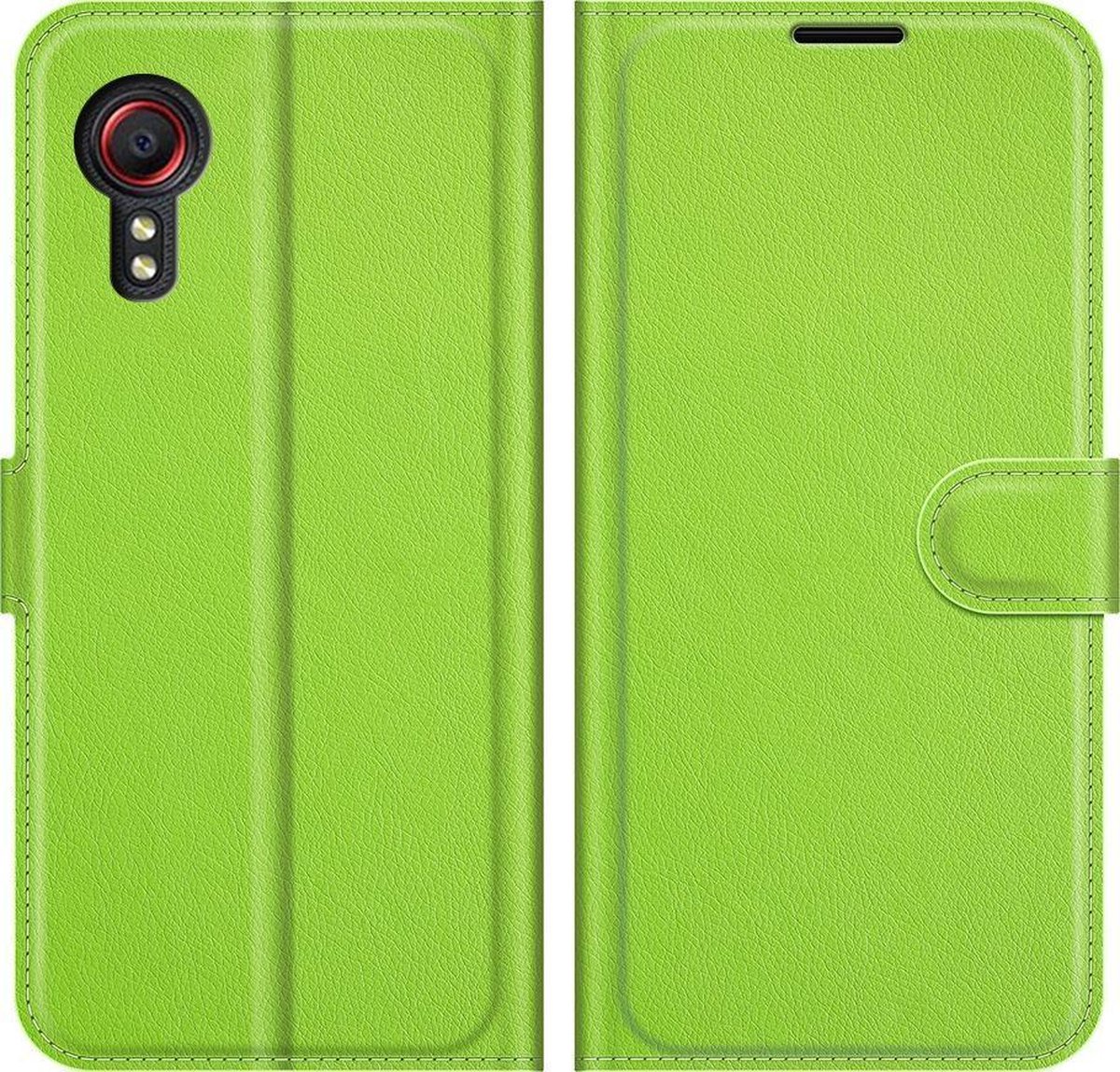 Mobigear Telefoonhoesje geschikt voor Samsung Galaxy Xcover 5 Hoesje | Mobigear Classic Bookcase Portemonnee | Pasjeshouder voor 3 Pasjes | Telefoonhoesje voor Pinpas / OV Kaart / Rijbewijs - Groen