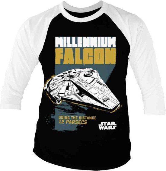 Star Wars Raglan top -2XL- Solo - Millennium Falcon Going The Distance Zwart/Wit