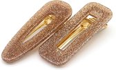 Haarspeld Duckklem Glitter Open Bruin
