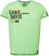 Camp David ® T-shirt met V-hals en rug print