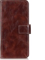 Samsung Galaxy S21 Ultra Hoesje - Mobigear - Basic Serie - Kunstlederen Bookcase - Bruin - Hoesje Geschikt Voor Samsung Galaxy S21 Ultra
