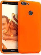 kwmobile telefoonhoesje voor Huawei Enjoy 7S / P Smart (2017) - Hoesje voor smartphone - Back cover in neon oranje