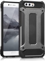 kwmobile hoesje voor Huawei P10 - Hybride telefoonhoesje - Back cover in antraciet / zwart - Transformer design