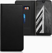 kwmobile hoesje voor Wiko View 2 Pro - Beschermhoes van imitatieleer - Flip cover in zwart