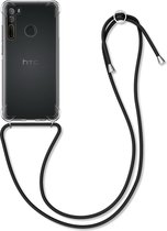 kwmobile telefoonhoesje compatibel met HTC Desire 20 Pro - Hoesje met koord - Back cover in transparant