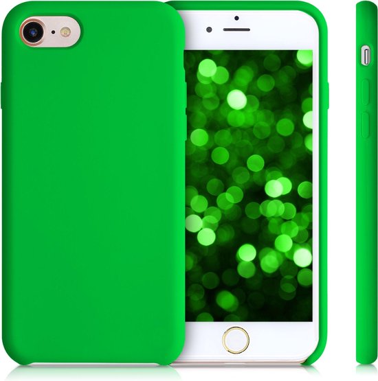Étui de téléphone kwmobile pour Apple iPhone 7 / 8 / SE (2020) - Étui avec revêtement en silicone - Étui pour smartphone en vert fluo