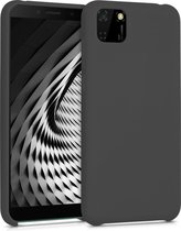 kwmobile telefoonhoesje voor Huawei Y5p - Hoesje met siliconen coating - Smartphone case in mat zwart