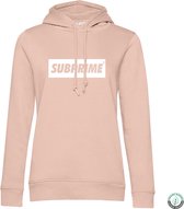 Subprime - Dames Hoodies Hoodie Block Roze - Roze - Maat XL
