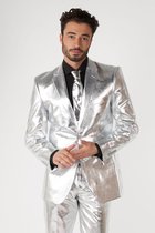 OppoSuits Shiny Silver - Mannen Pak - Zilver - Glimmend - Maat: EU 46