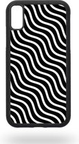 Zebra black and white waves Telefoonhoesje - Apple iPhone XR