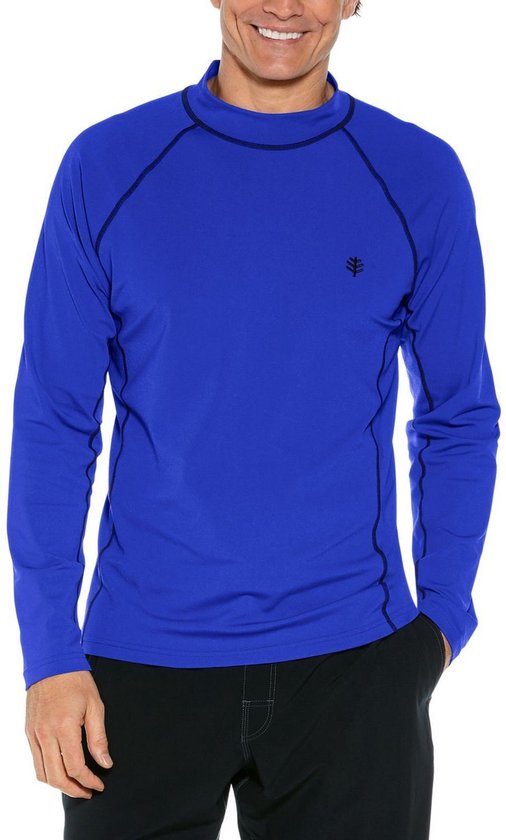 Coolibar - UV Zwemshirt voor heren - Longsleeve - Tulum Rash - Kobaltblauw  - maat 3XL | bol.com