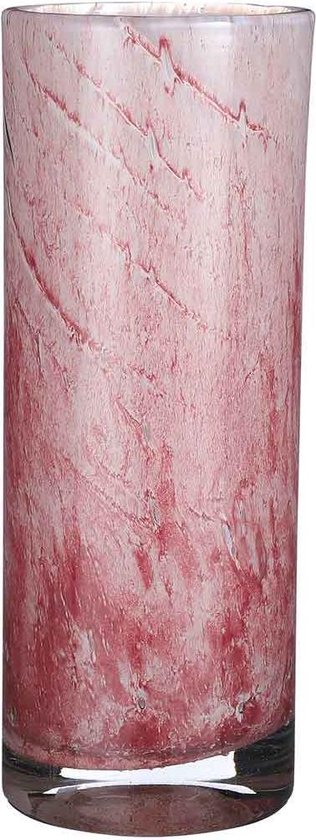 Vase Cylindre Estelle Mica Decorations - H31 x Ø11,5 cm - Verre recyclé - Rose clair