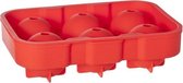 Ijsblokjesvorm - Ijsblokjesmaker - Ijsklontjesvorm - Gin en Whiskey Balls - Grote Ijsballen - Ijsballenvorm - Rood - 6 ballen - 4.5cm