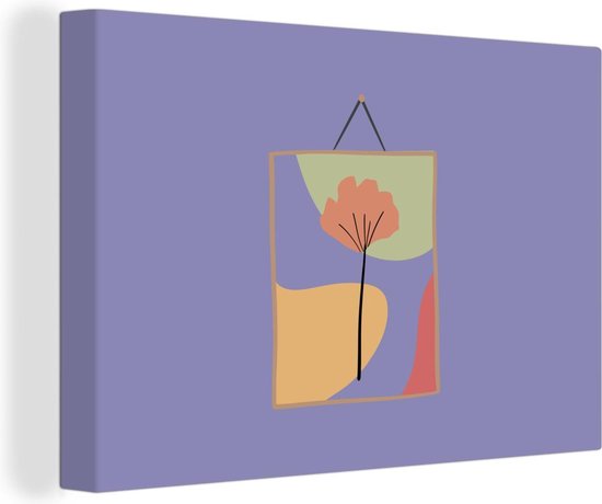 Schaken Verheugen onderwijzen Canvas Schilderij Blad - Lijst - Kleuren - Pastel - 150x100 cm -  Wanddecoratie | bol.com