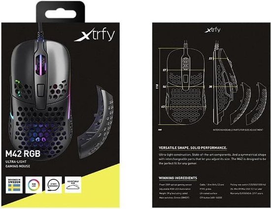 Xtrfy M42 Ultra Light Gaming Muis Zwart Bol Com
