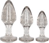 Acrylic Silverchip Butt Plug Set - Silver