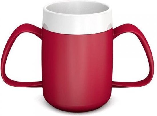 Conische Warmhoudbeker met Dubbel Handvat - Rood