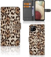 Book Cover Samsung Galaxy A12 Smartphone Hoesje Leopard