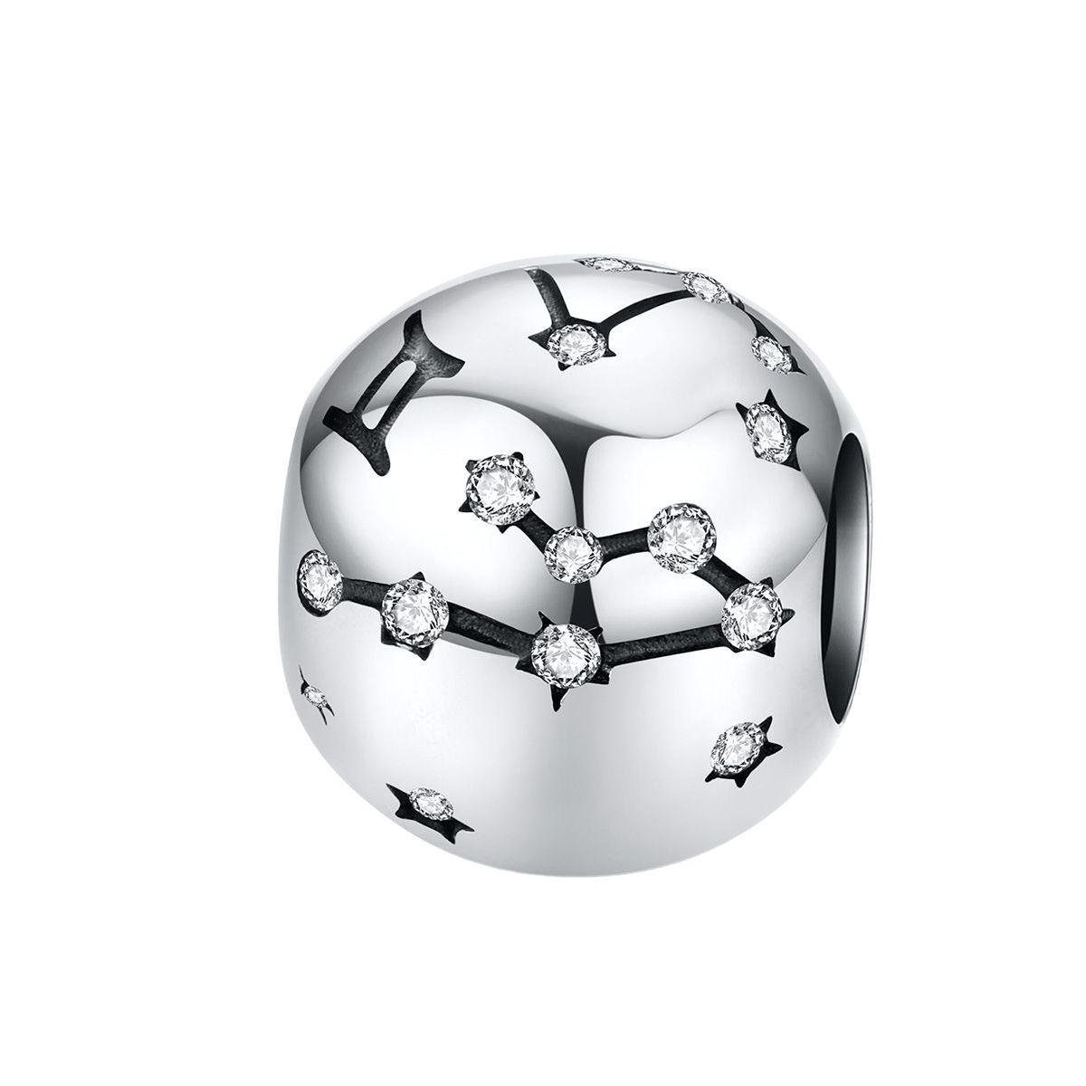 Sterrenbeeld tweelingen bedel zirkonia | bedels voor armband | zodiac gemini bead | Zilverana | geschikt voor alle bekende merken | 925 zilver | moederdag