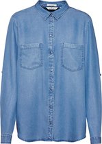 Tom Tailor blouse denim tencel Blauw Denim-34 (Xs)
