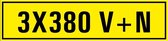 3 x 380 v+n sticker 60 x 15 mm