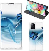 Telefoonhoesje Portemonnee Geschikt voor Samsung Galaxy A71 Smart Cover Vlinders