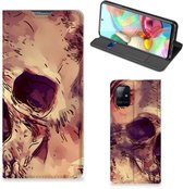 Smartphone Hoesje Geschikt voor Samsung Galaxy A71 Wallet Case Skullhead