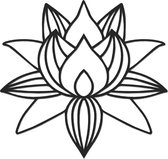 Hout-Kado - Lotusbloem - Small - Zwart - Geometrische dieren en vormen - Hout - Lasergesneden- Wanddecoratie