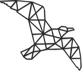 Hout-Kado - Meeuw - Small - Zwart - Geometrische dieren en vormen - Hout - Lasergesneden- Wanddecoratie