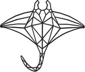 Hout-Kado - Manta - Small - Zwart - Geometrische dieren en vormen - Hout - Lasergesneden- Wanddecoratie