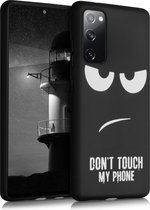 kwmobile telefoonhoesje compatibel met Samsung Galaxy S20 FE - Hoesje voor smartphone in wit / zwart - Don't Touch My Phone design