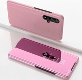 Galvaniseren Mirror Horizontale Flip Leather Case voor Huawei Honor 20 met houder (Rose goud)