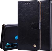 Voor Geschikt voor Xiaomi Redmi Note 8 Business Style Oil Wax Texture Horizontal Flip Leather Case, met houder & kaartsleuven & portemonnee (zwart)
