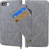Voor iPhone 8 Plus / 7 Plus CMai2 Kaka Series Litchi Texture Horizontale Flip Leather Case met houder en kaartsleuven (grijs)