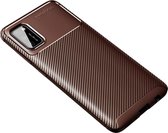 Voor Samsung Galaxy A02s 5G koolstofvezel textuur schokbestendig TPU-hoesje (bruin)