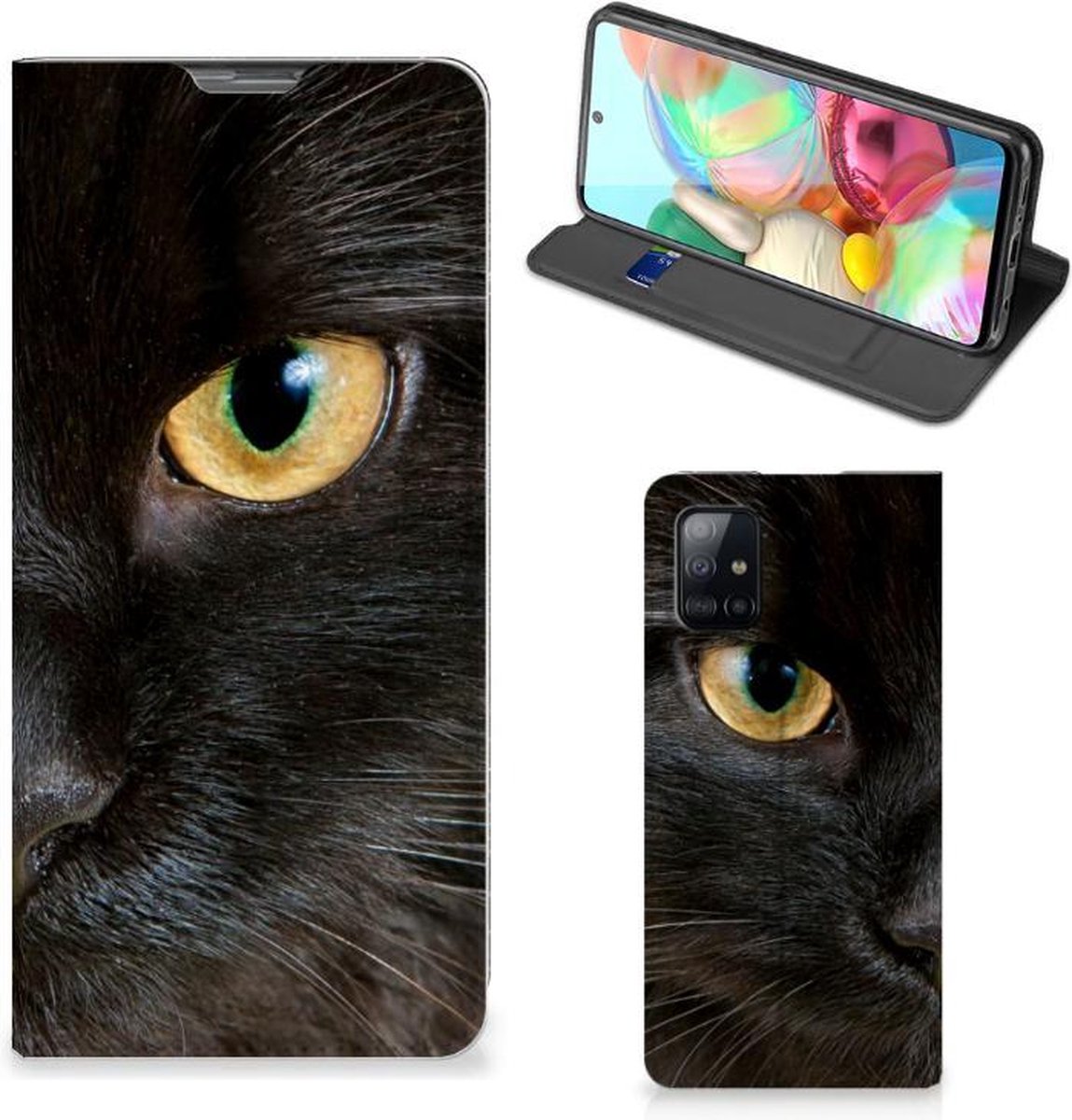 Samsung Galaxy A71 Hoesje maken Zwarte Kat