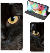Beschermhoesje Geschikt voor Samsung Galaxy A71 Telefoonhoesje Zwarte Kat