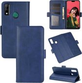 Voor Huawei Y8S Dual-side magnetische gesp Horizontale flip lederen tas met houder & kaartsleuven & portemonnee (donkerblauw)