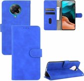 Voor Xiaomi Redmi K30 Pro Effen Kleur Huidgevoel Magnetische Gesp Horizontale Flip Kalftextuur PU Lederen Case met Houder & Kaartsleuven & Portemonnee (Blauw)