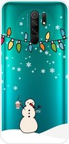 Voor Xiaomi Redmi 9 Christmas Series Transparante TPU beschermhoes (Milk Tea Snowman)