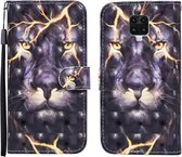 Voor Xiaomi Redmi Note 9S 3D Geschilderd Patroon Horizontale Flip Leren Case met Houder & Portemonnee & Kaartsleuf & Lanyard (Thunder Lion)