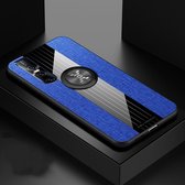 Voor Vivo V11 / X21S XINLI stikseltextuur Schokbestendig TPU beschermhoes met ringhouder (blauw)