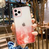 IMD Straight Edge Dreamy Watercolor Pattern Shockproof TPU beschermhoes voor iPhone 12 Pro Max (A6)