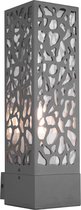 LED Tuinverlichting - Wandlamp Buitenlamp - Nitron Kaca - E27 Fitting - Rechthoek - Mat Antraciet - RVS