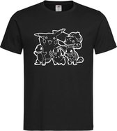Zwart T-shirt ' Pokemon / Figuren ' Wit maat XXL