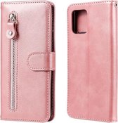Voor Samsung Galaxy M31s Mode Kalf Textuur Rits Horizontale Flip Leren Case met Houder & Kaartsleuven & Portemonnee (Rose Goud)