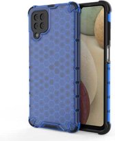 Voor Samsung Galaxy A12 schokbestendige honingraat pc + TPU-hoes (blauw)