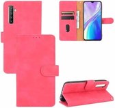 Voor OPPO Realme XT / X2 / K5 Effen kleur Huidgevoel Magnetische gesp Horizontale flip kalftextuur PU lederen tas met houder & kaartsleuven & portemonnee (Rose Red)